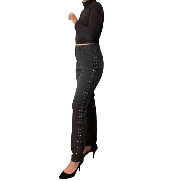 NYDJ NWT Frannie Ami Studded Slimming Skinny Jeans Black Size 12 - Picture 4 of 10